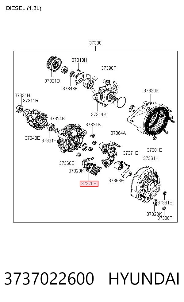 3737022600 Hyundai/Kia Regulator alternatora (przekaźnik ładowania)