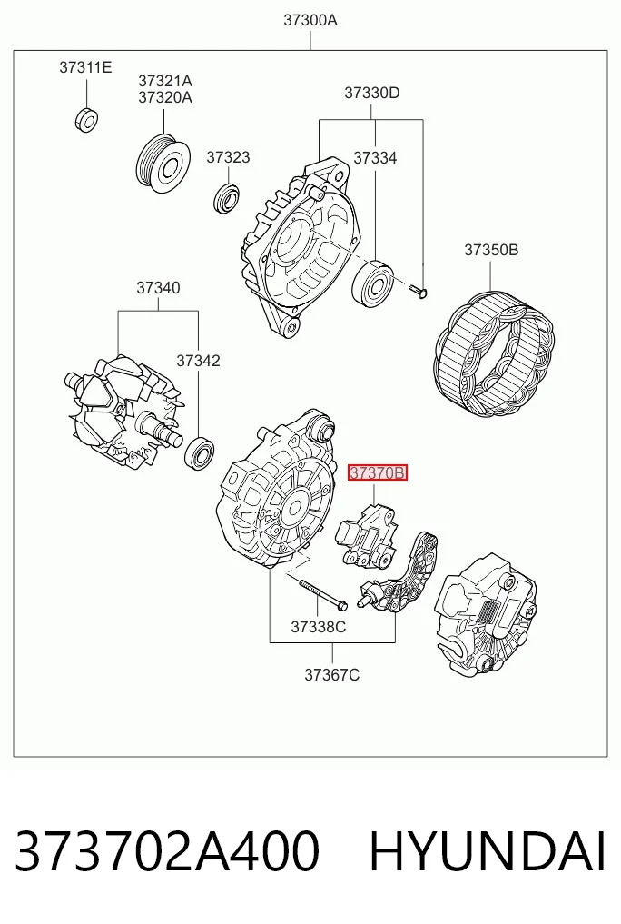 373702A400 Hyundai/Kia Regulator alternatora (przekaźnik ładowania)