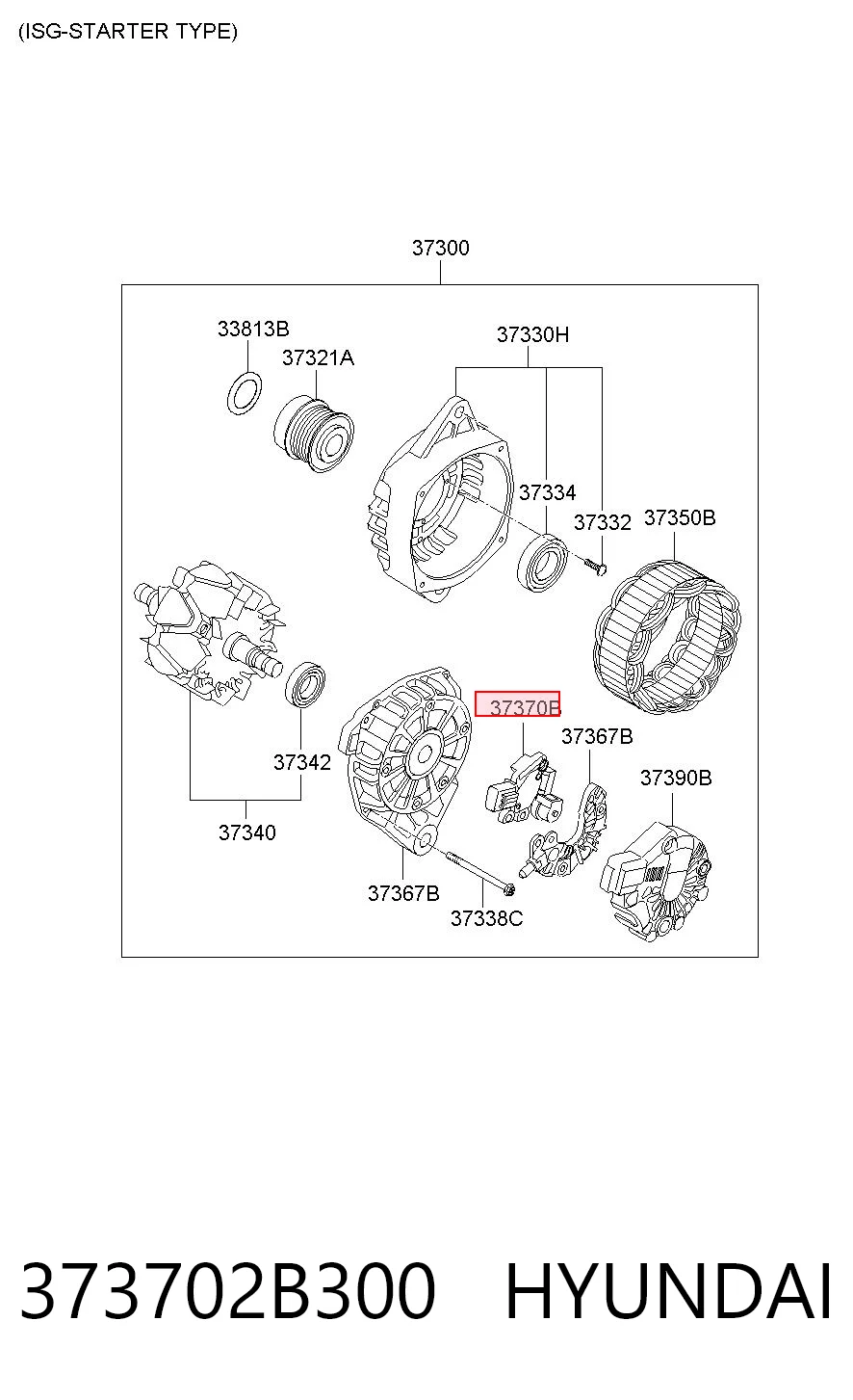 373702B300 Hyundai/Kia Regulator alternatora (przekaźnik ładowania)