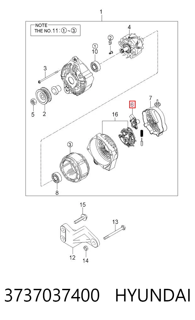 3737037400 Hyundai/Kia Regulator alternatora (przekaźnik ładowania)