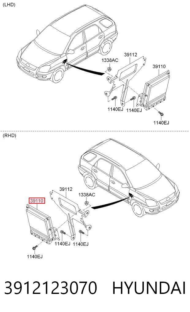 Sterownik silnika KIA Sportage II SUV (JE) (2004 - 2010) cena, od 166,39 USD
