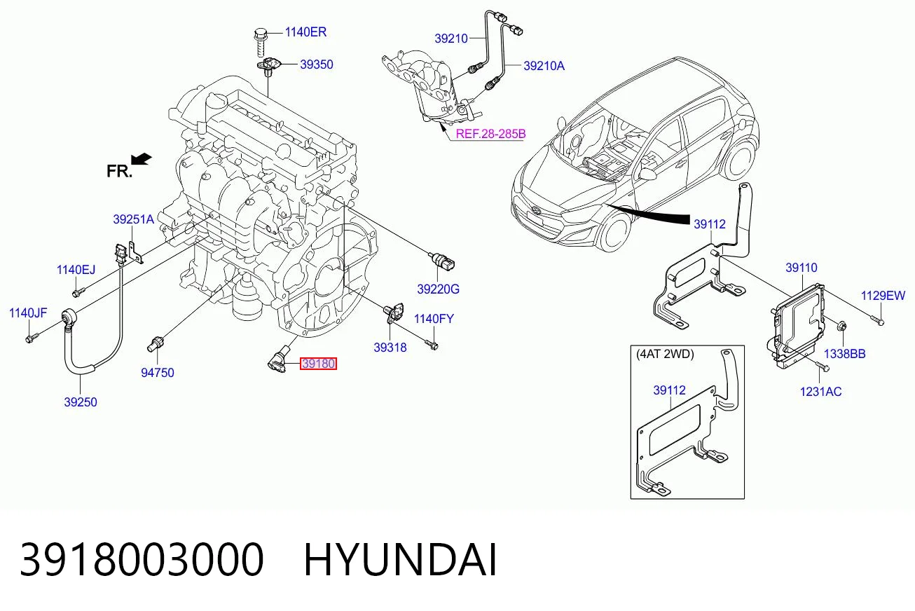 3918003000 Hyundai/Kia Czujnik położenia wału korbowego