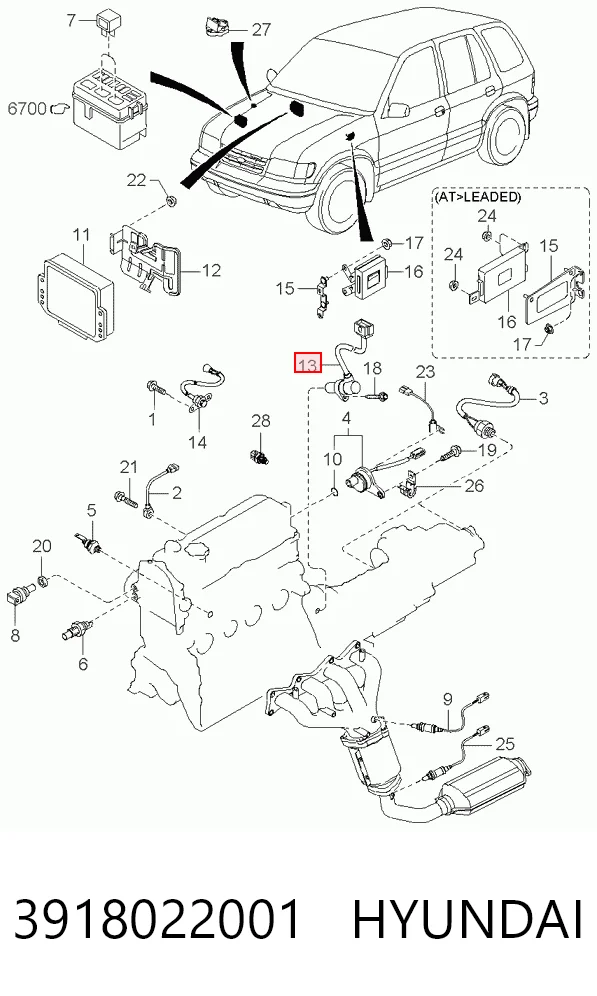 3918022001 Hyundai/Kia Czujnik położenia wału korbowego