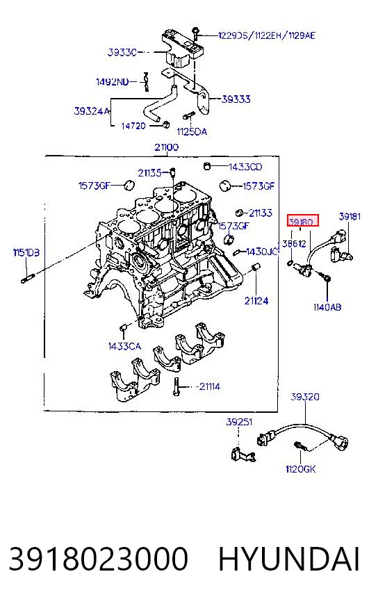  Czujnik położenia wału korbowego Hyundai Lantra 2