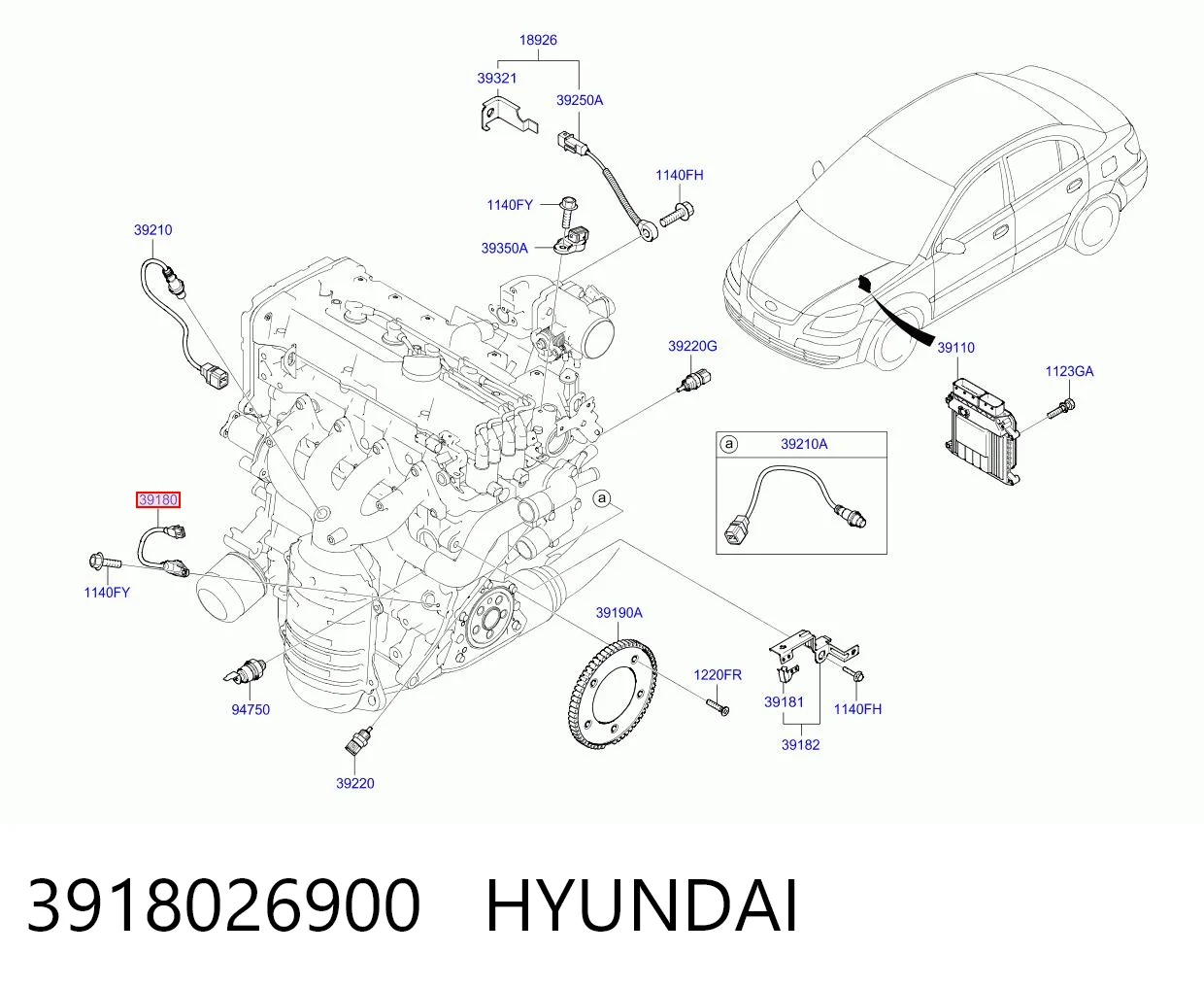 3918026900 Hyundai/Kia Czujnik położenia wału korbowego