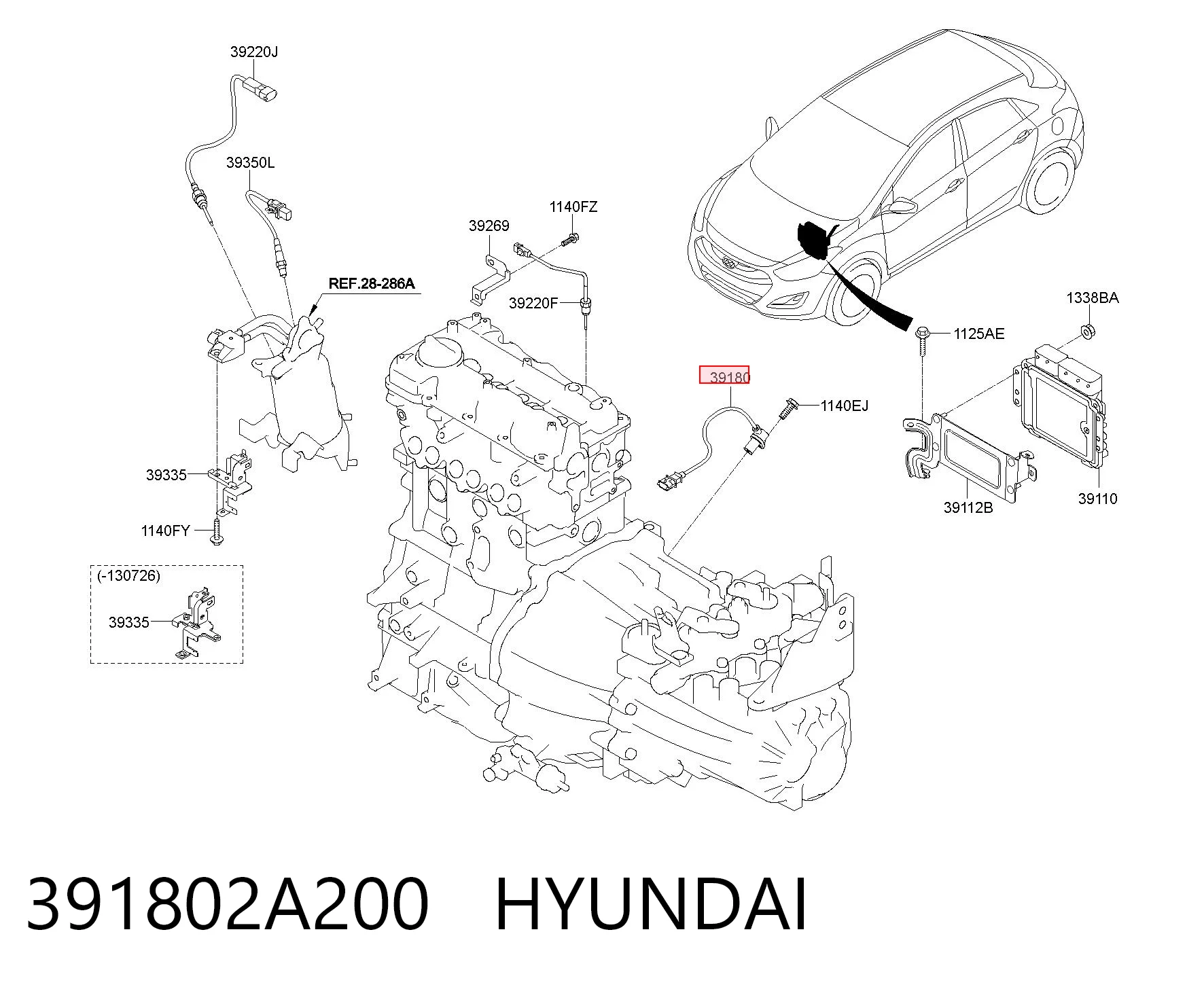 391802A200 Hyundai/Kia Czujnik położenia wału korbowego