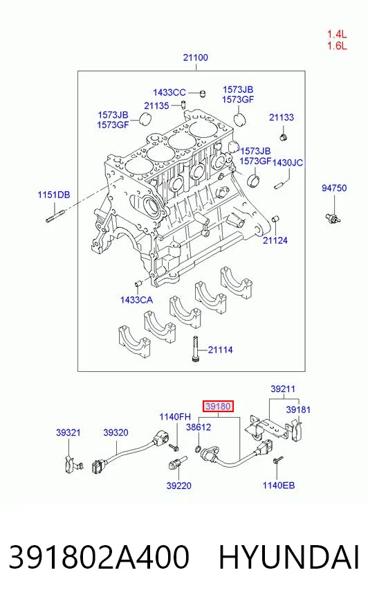  Czujnik położenia wału korbowego KIA Rio 3