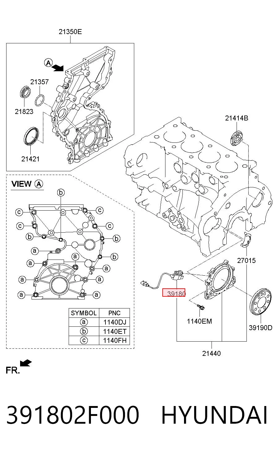 391802F000 Hyundai/Kia Czujnik położenia wału korbowego