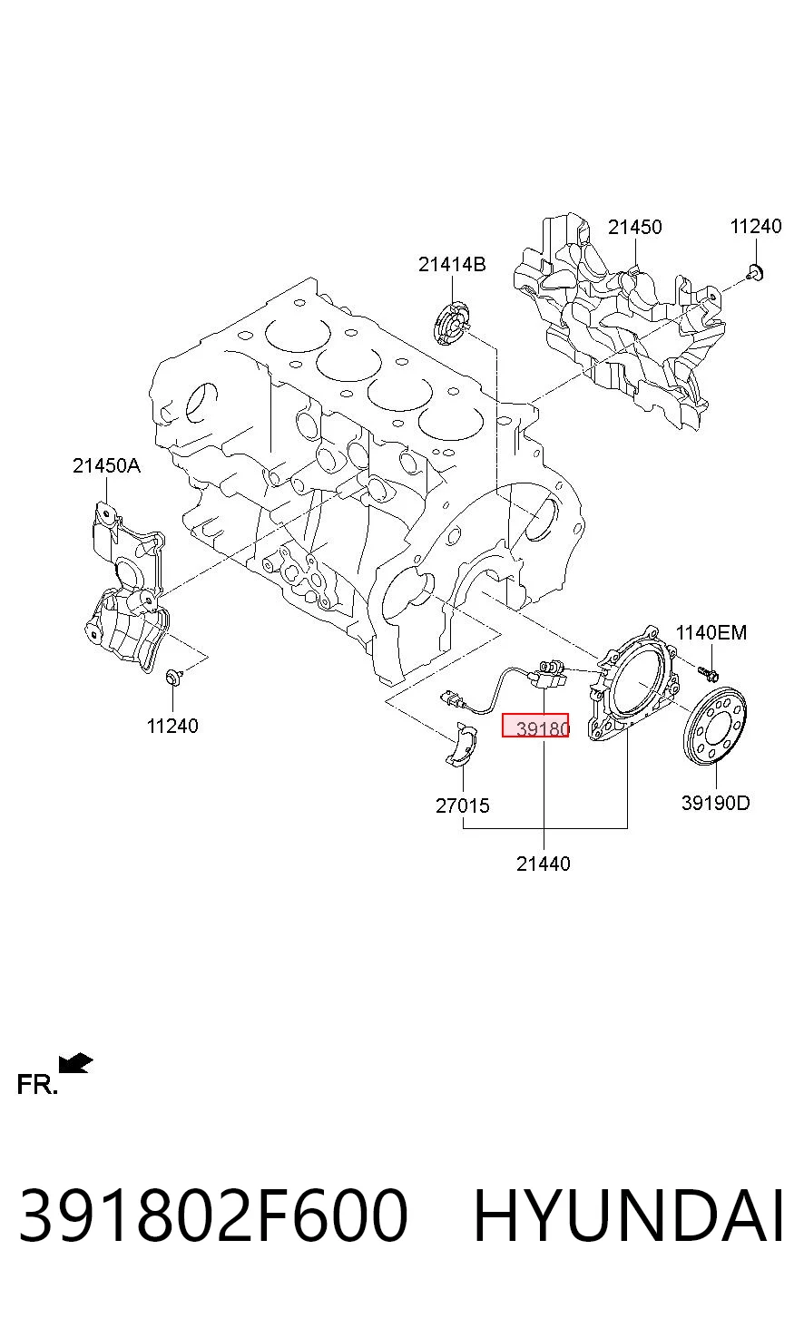 391802F600 Hyundai/Kia Czujnik położenia wału korbowego