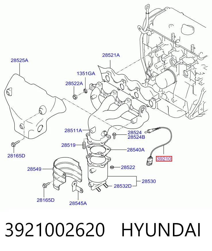 3921002620 Hyundai/Kia Sonda lambda czujnik tlenu przed katalizatorem
