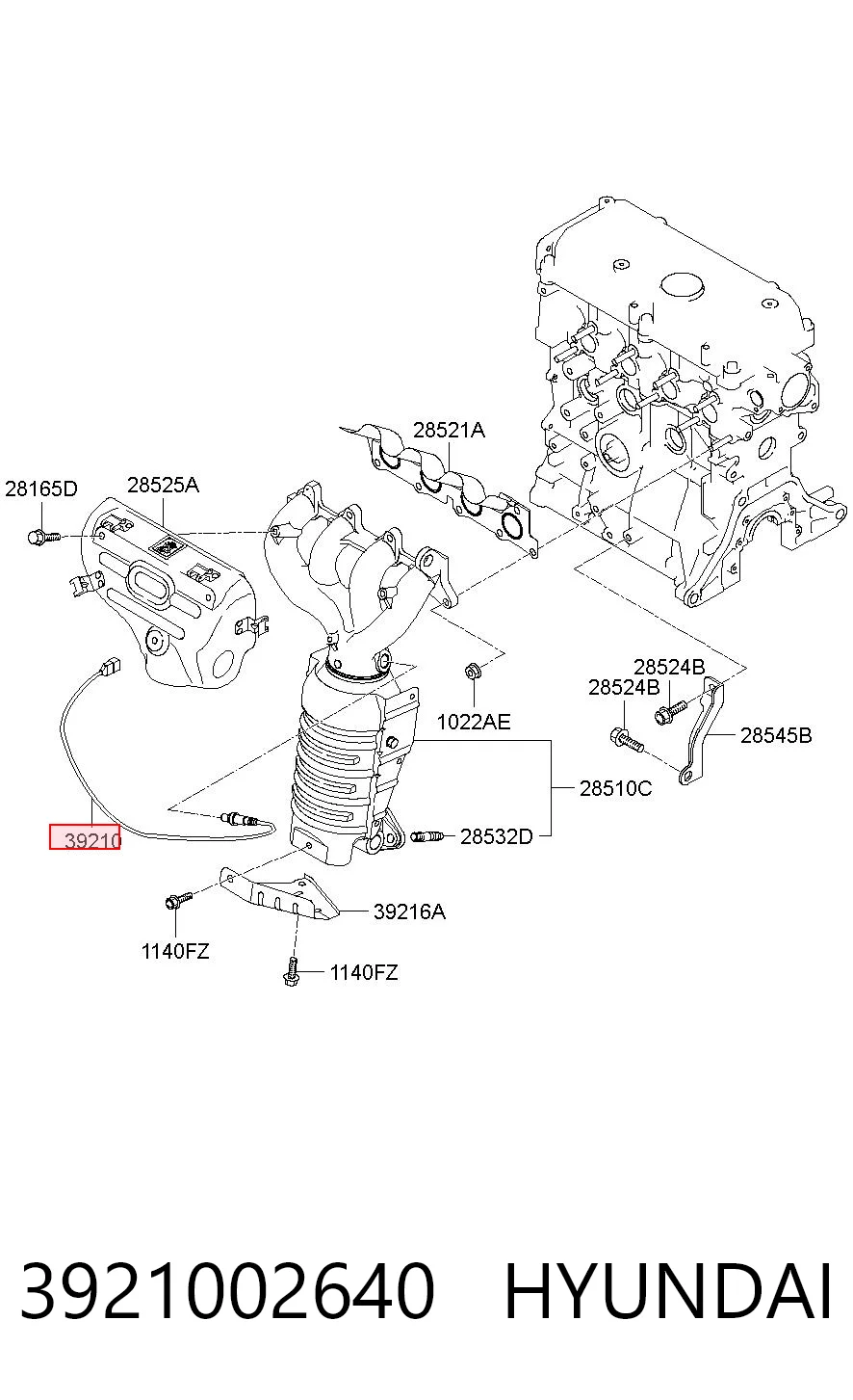 3921002640 Hyundai/Kia Sonda lambda czujnik tlenu przed katalizatorem