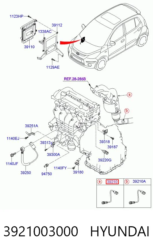 3921003000 Hyundai/Kia Sonda lambda czujnik tlenu przed katalizatorem