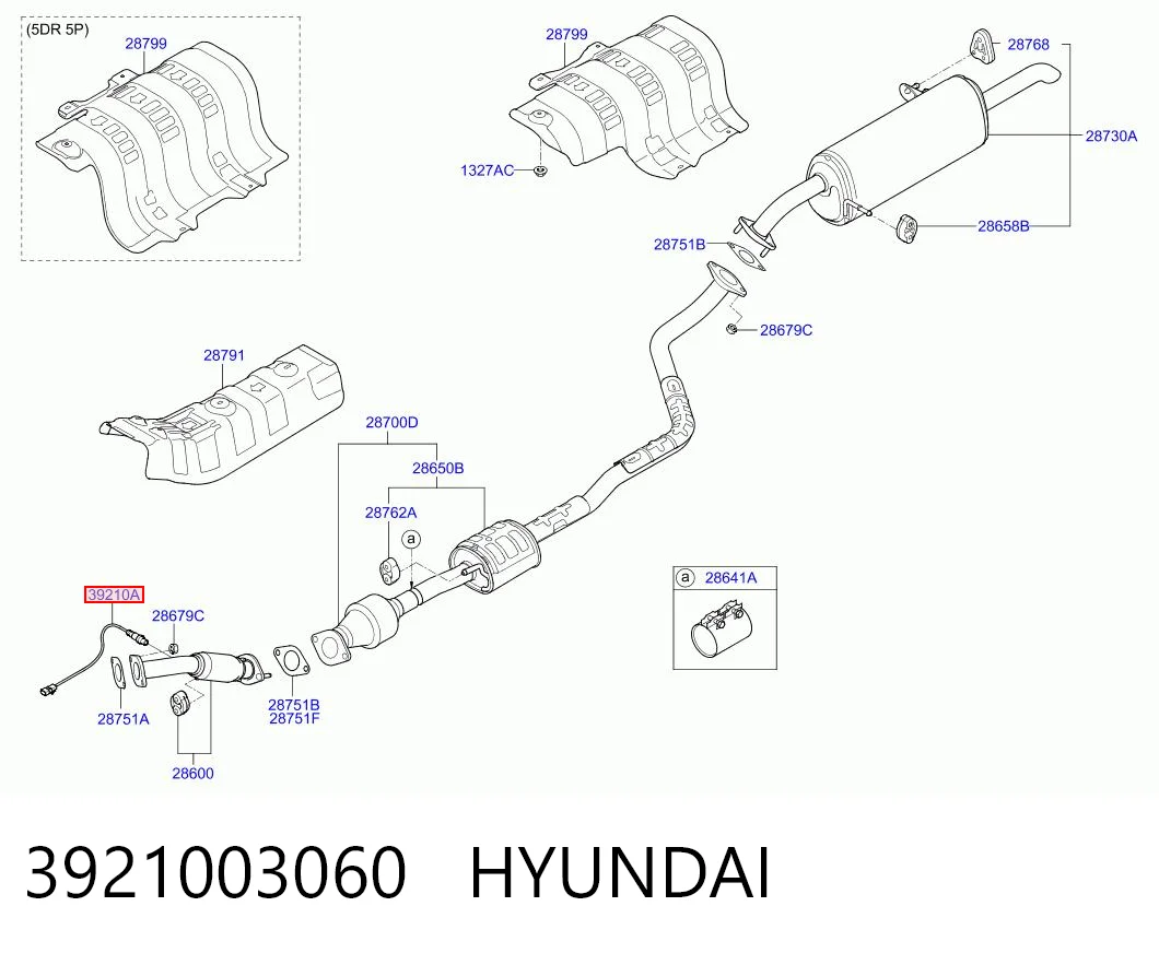 3921003060 Hyundai/Kia Sonda lambda czujnik tlenu po katalizatorze