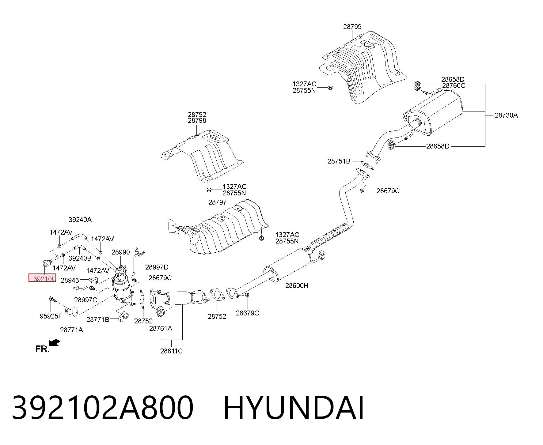 392102A800 Hyundai/Kia Czujnik ciśnienia spalin