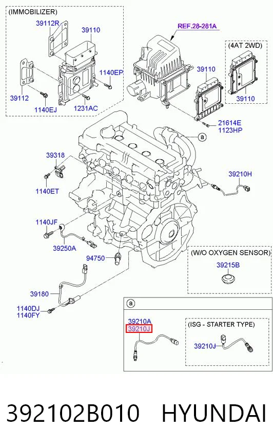 392102B010 Hyundai/Kia Sonda lambda, czujnik tlenu