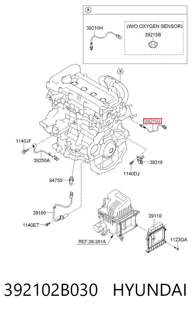 392102B030 Hyundai/Kia Sonda lambda, czujnik tlenu