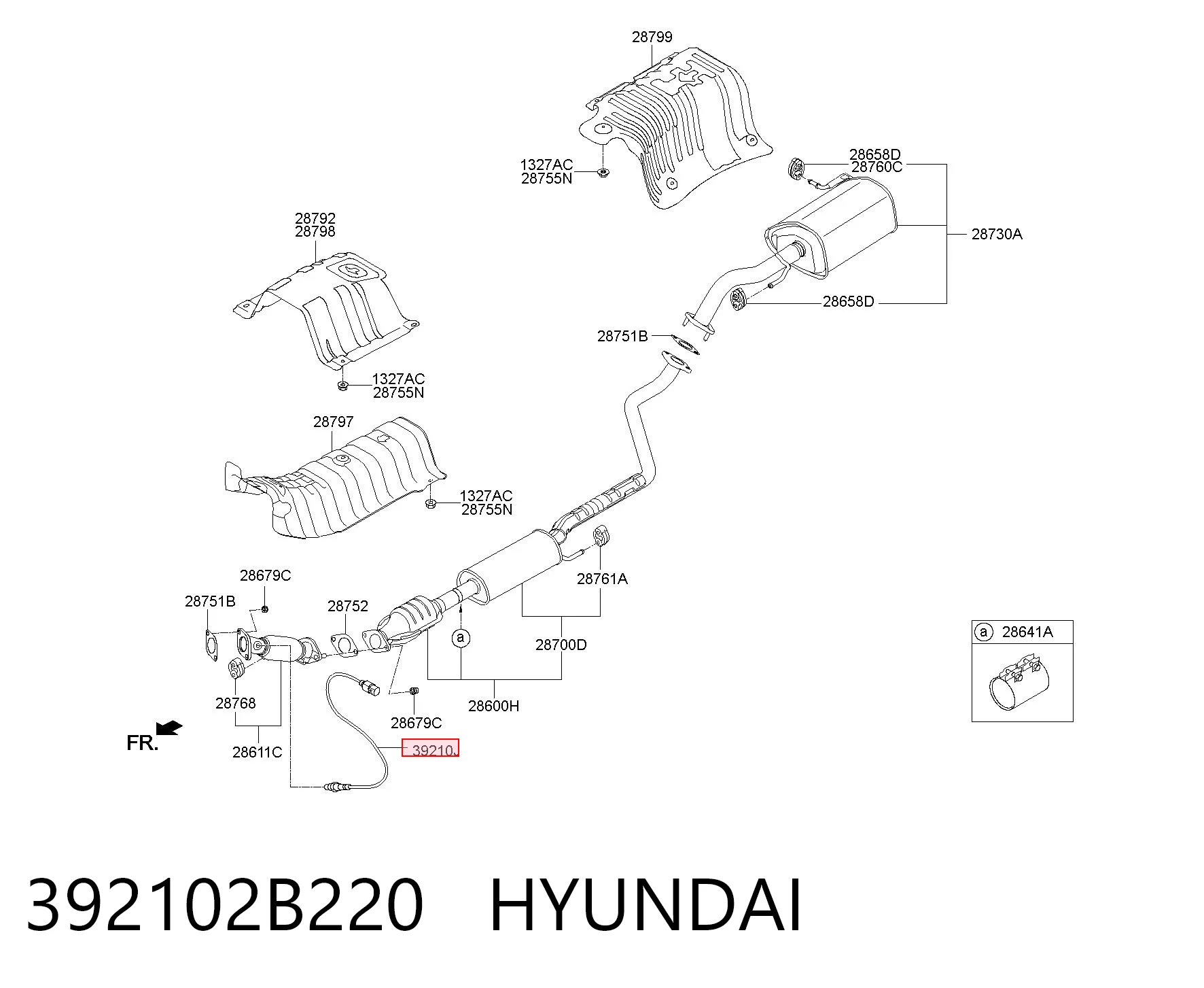 392102B220 Hyundai/Kia Sonda lambda czujnik tlenu po katalizatorze