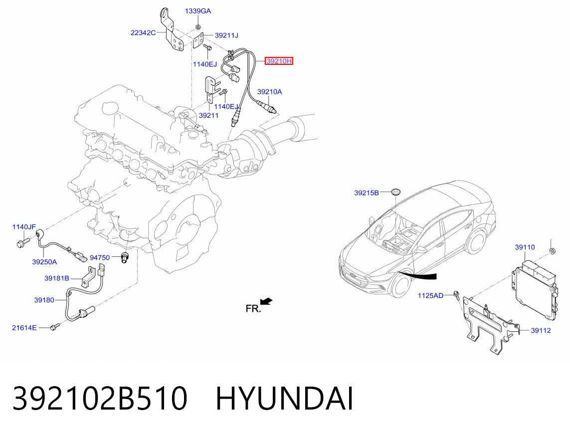 Sonda lambda, czujnik tlenu do Hyundai Elantra VI AD