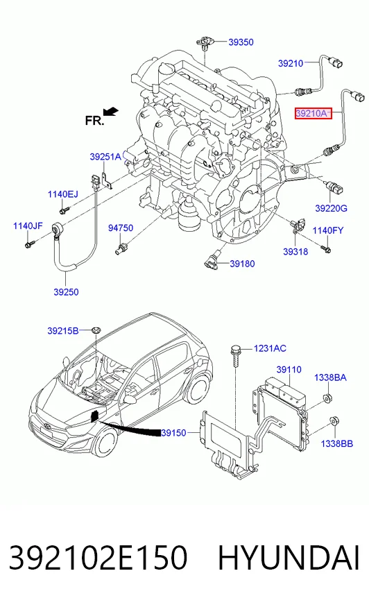 392102E150 Hyundai/Kia Sonda lambda czujnik tlenu po katalizatorze