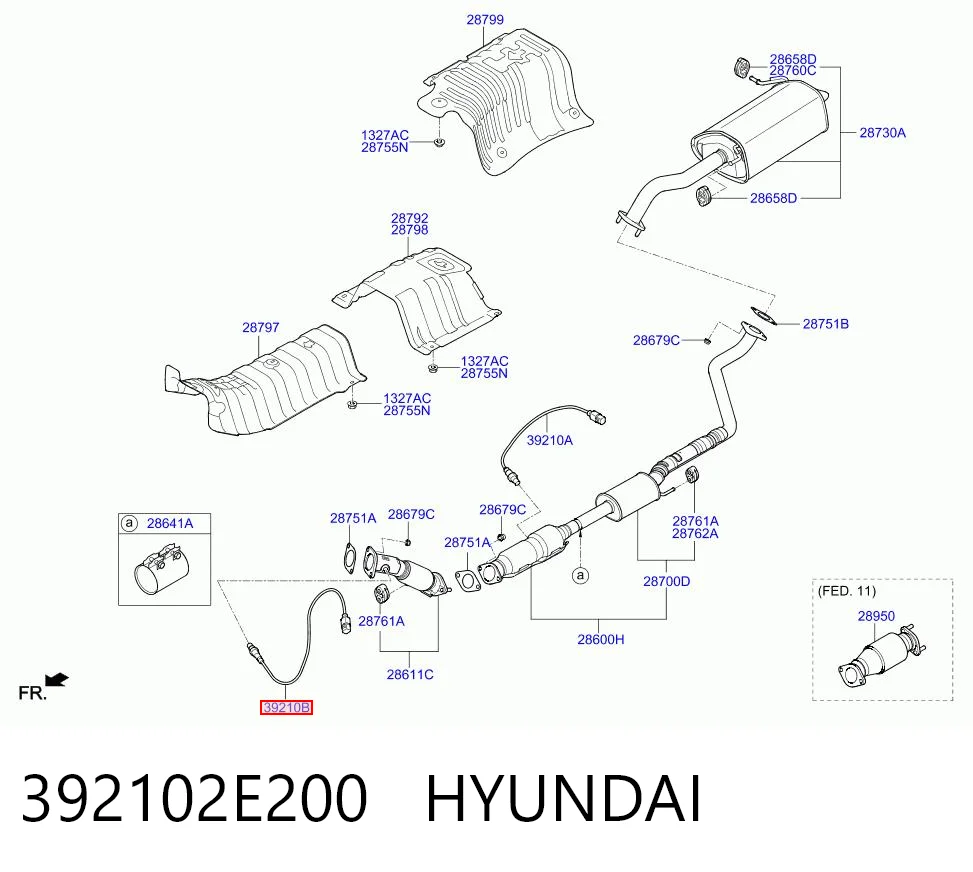 392102E200 Hyundai/Kia Sonda lambda czujnik tlenu przed katalizatorem