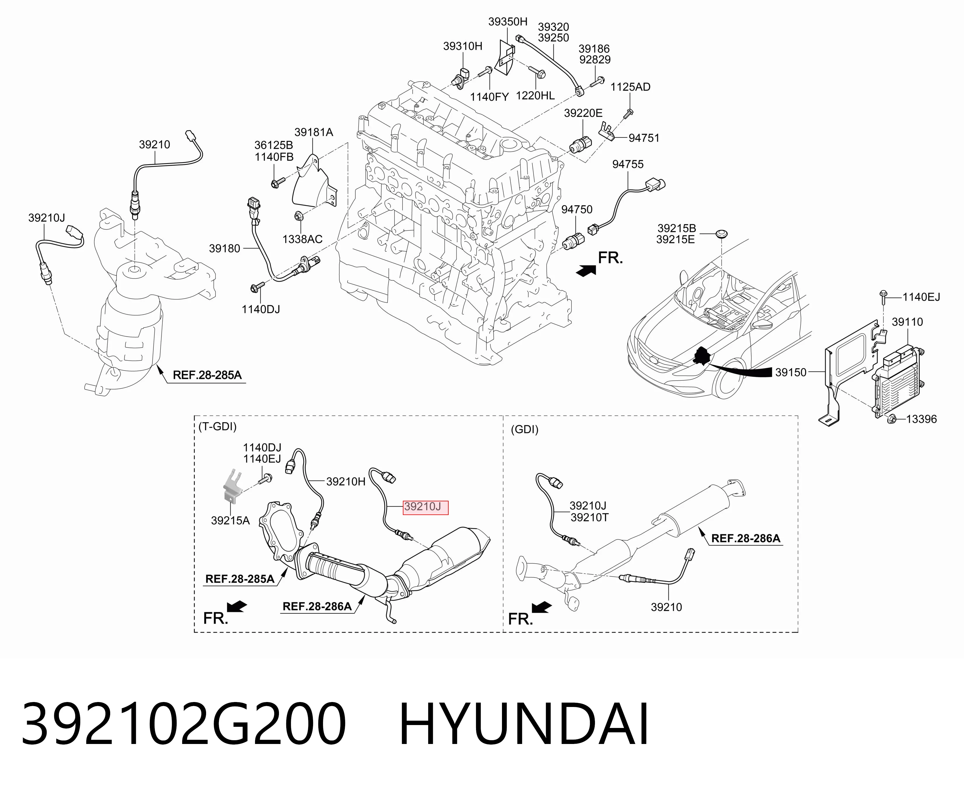 392102G200 Hyundai/Kia Sonda lambda czujnik tlenu po katalizatorze