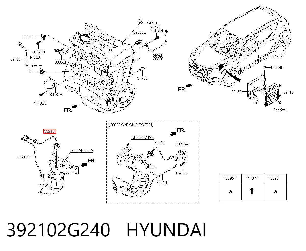 392102G240 Hyundai/Kia Sonda lambda czujnik tlenu przed katalizatorem