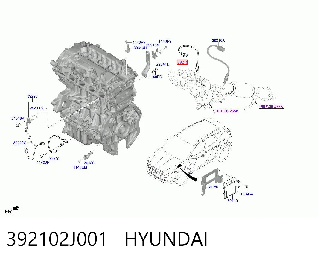 392102J001 Hyundai/Kia Sonda lambda czujnik tlenu przed katalizatorem