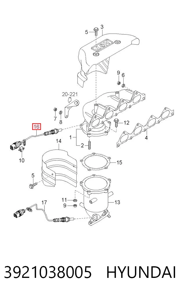 Do koszyka Sonda lambda, czujnik tlenu Hyundai Sonata IV EU4