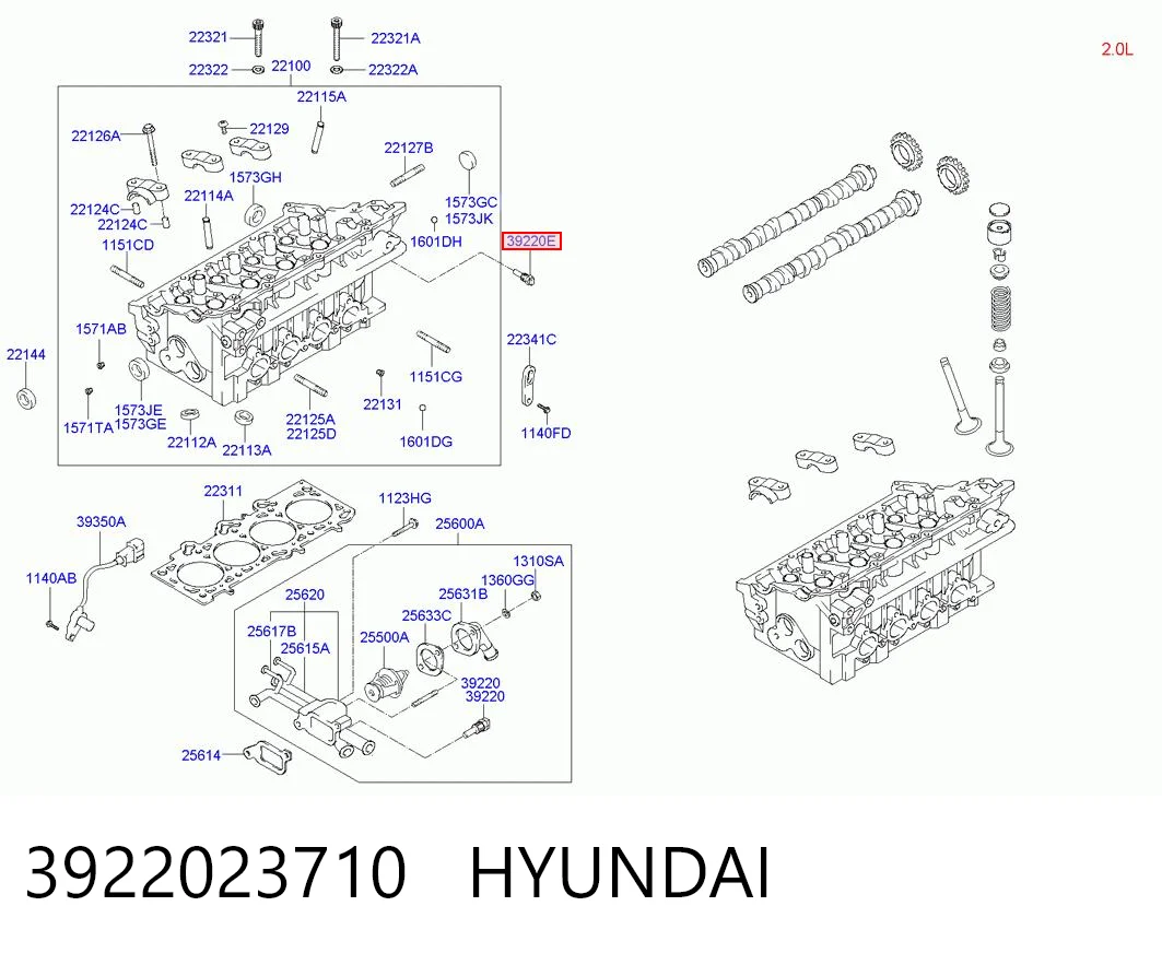 3922023710 Hyundai/Kia Czujnik temperatury oleju w silniku