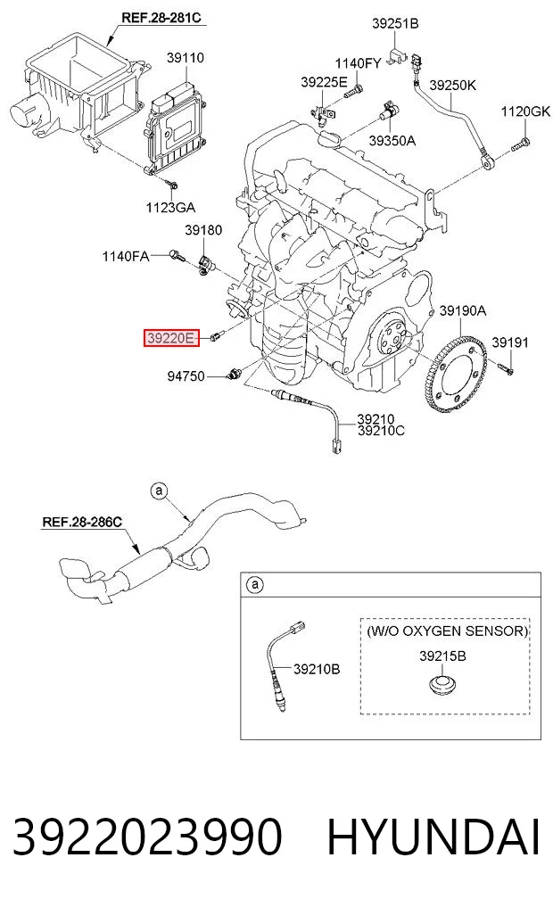 3922023990 Hyundai/Kia Czujnik temperatury oleju w silniku