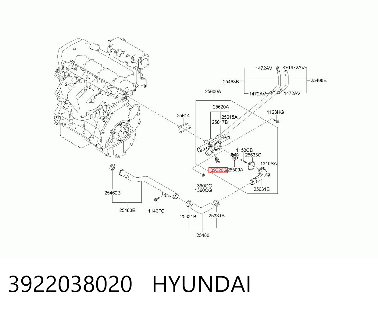 3922038020 Hyundai/Kia Czujnik temperatury płynu chłodzącego