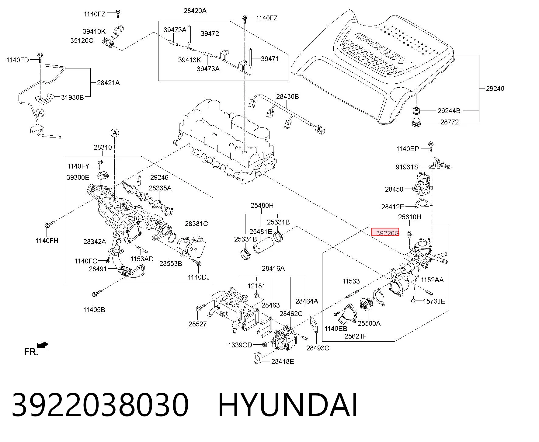 3922038030 Hyundai/Kia Czujnik temperatury płynu chłodzącego