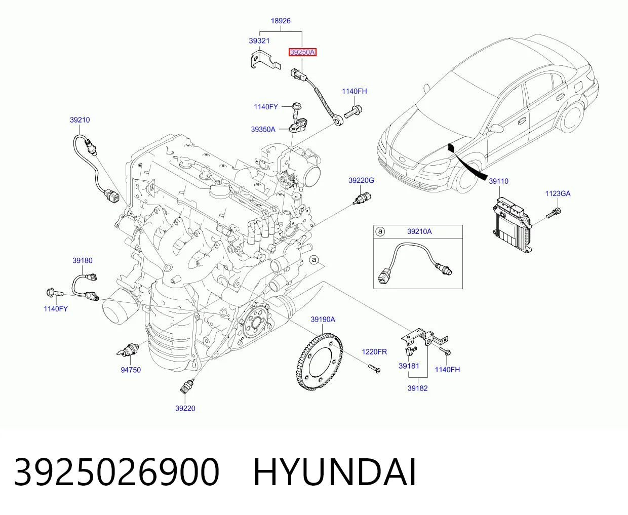 Czujnik stukowy (czujnik spalania stukowego) KIA Rio II sedana (JB) (2005 - 2011) cena, od 27,22 USD