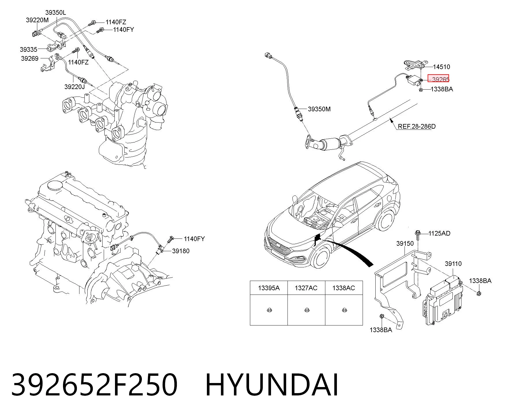 392652F250 Hyundai/Kia Czujnik tlenków azotu NOX