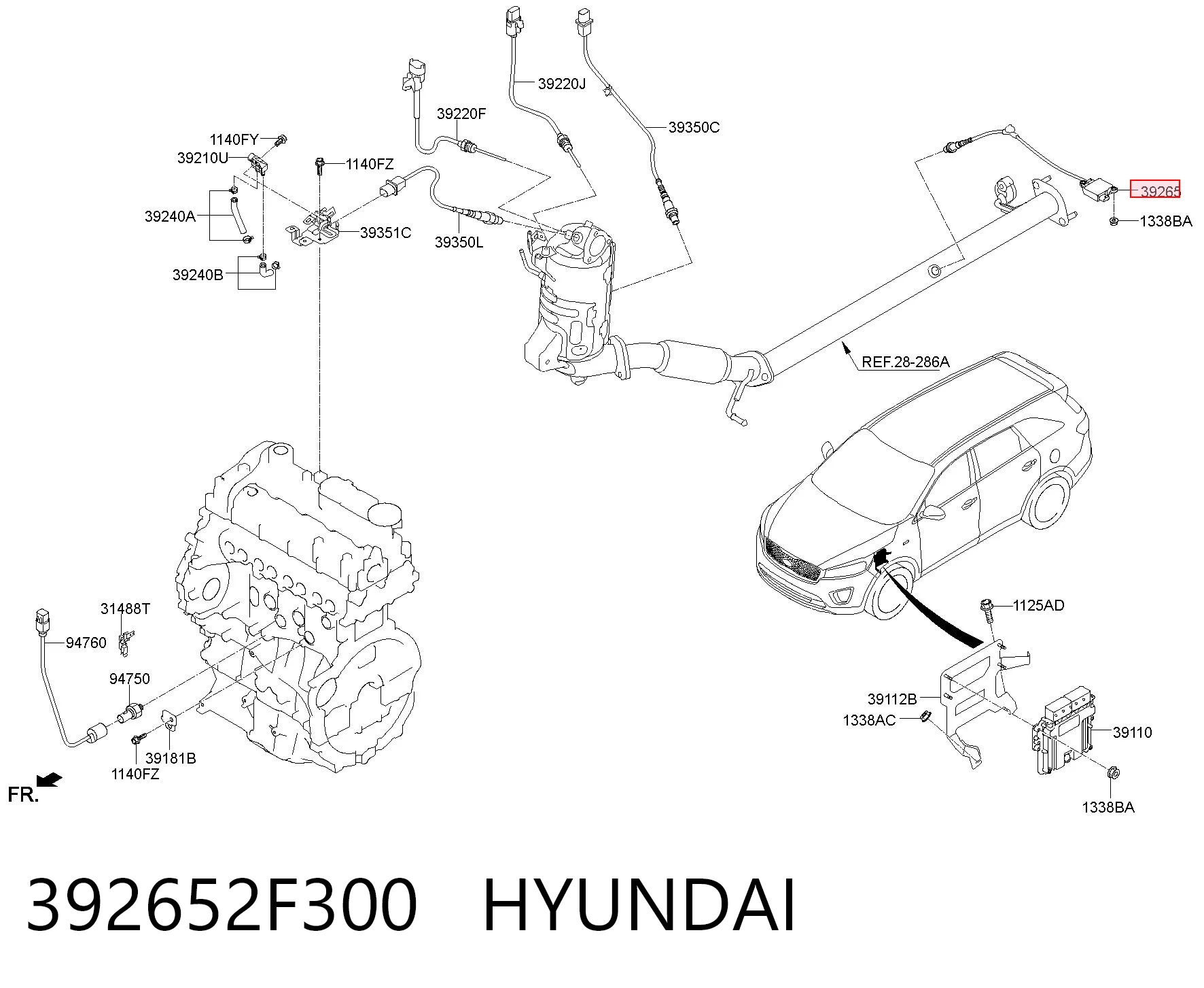 392652F300 Hyundai/Kia Czujnik tlenków azotu NOX