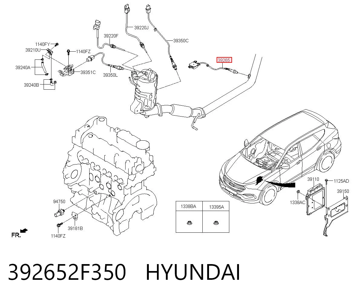 392652F350 Hyundai/Kia Czujnik tlenków azotu NOX