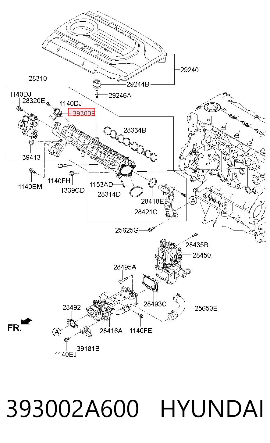 393002A600 Hyundai/Kia Czujnik ciśnienia w kolektorze ssącym, MAP