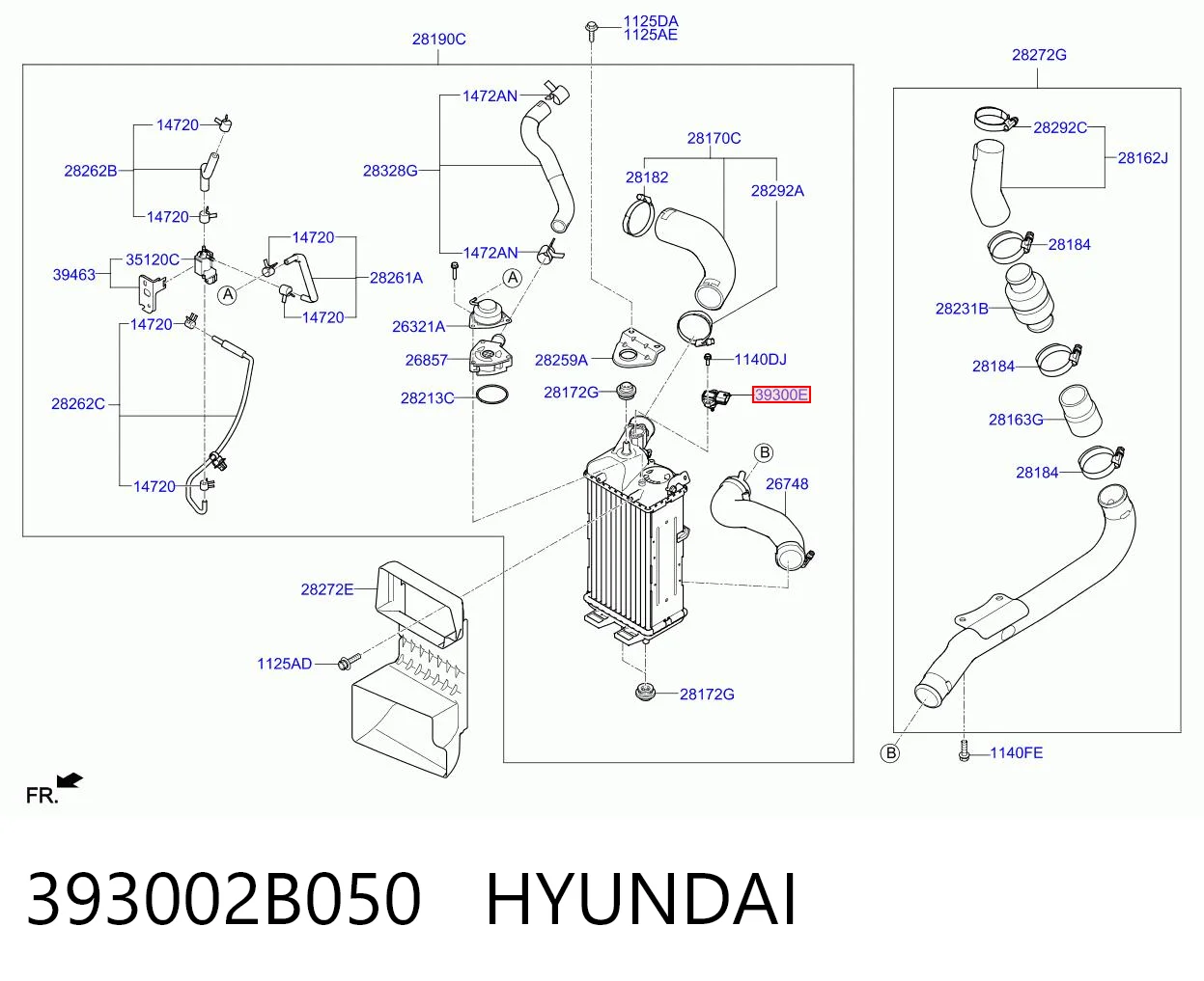 393002B050 Hyundai/Kia Czujnik ciśnienia w kolektorze ssącym, MAP