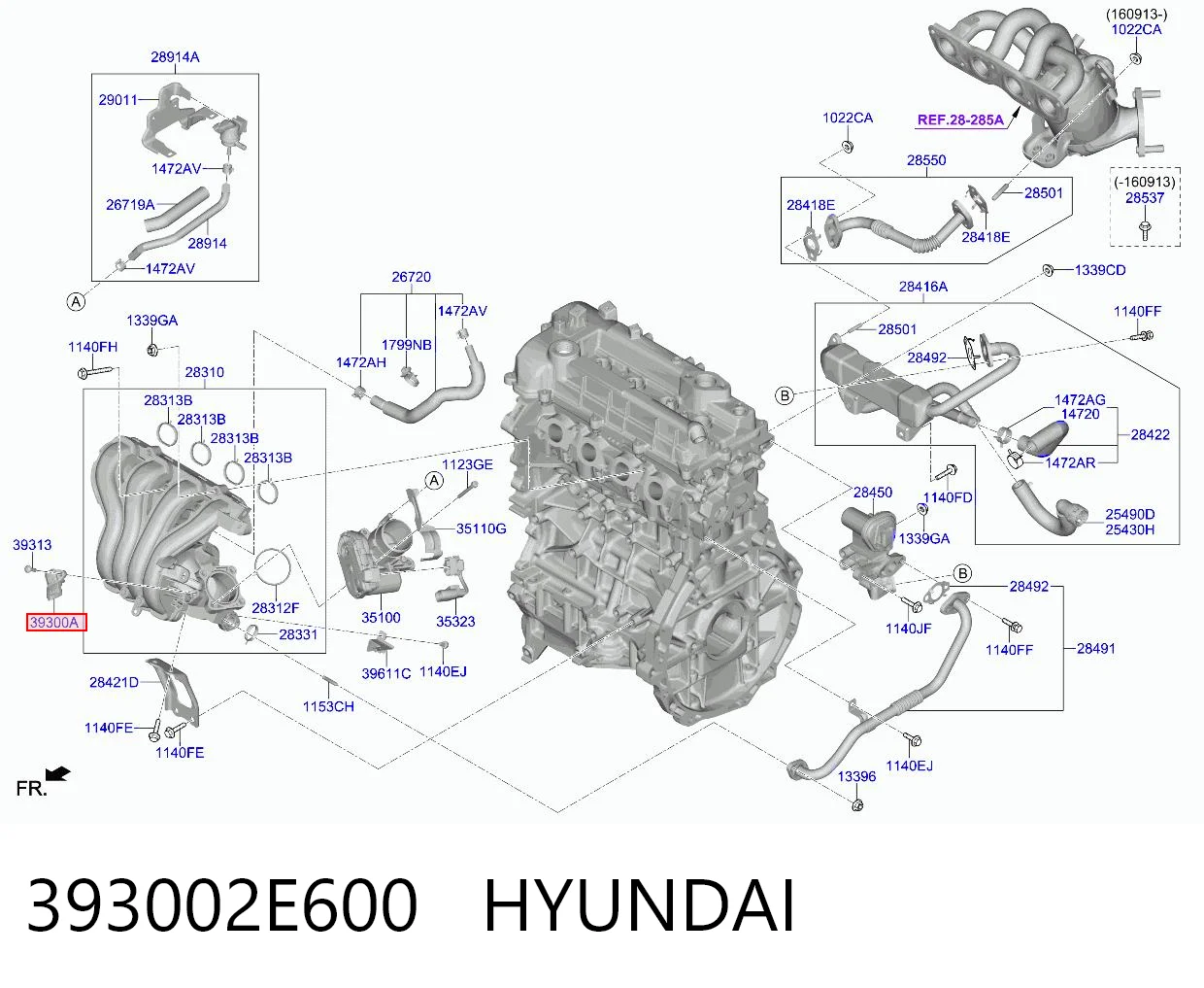 393002E600 Hyundai/Kia Czujnik ciśnienia w kolektorze ssącym, MAP