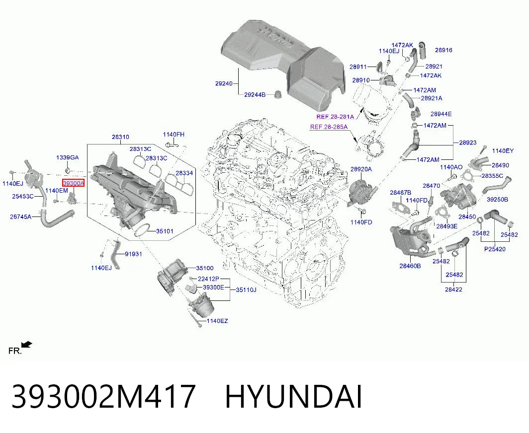 393002M417 Hyundai/Kia Czujnik ciśnienia w kolektorze ssącym, MAP