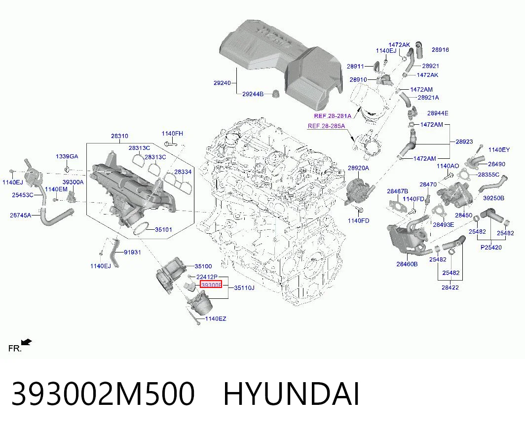 393002M500 Hyundai/Kia Czujnik ciśnienia doładowania (powietrza w turbinę)