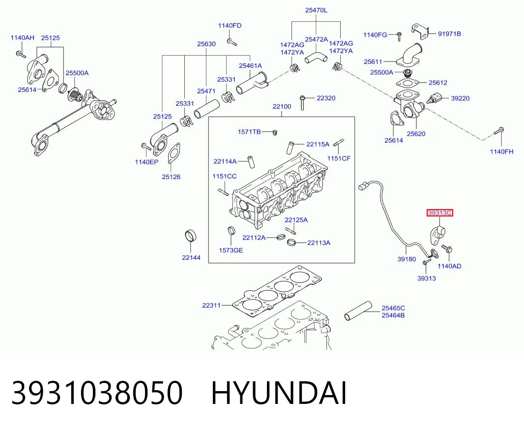 3931038050 Hyundai/Kia Czujnik położenia wałka rozrządu