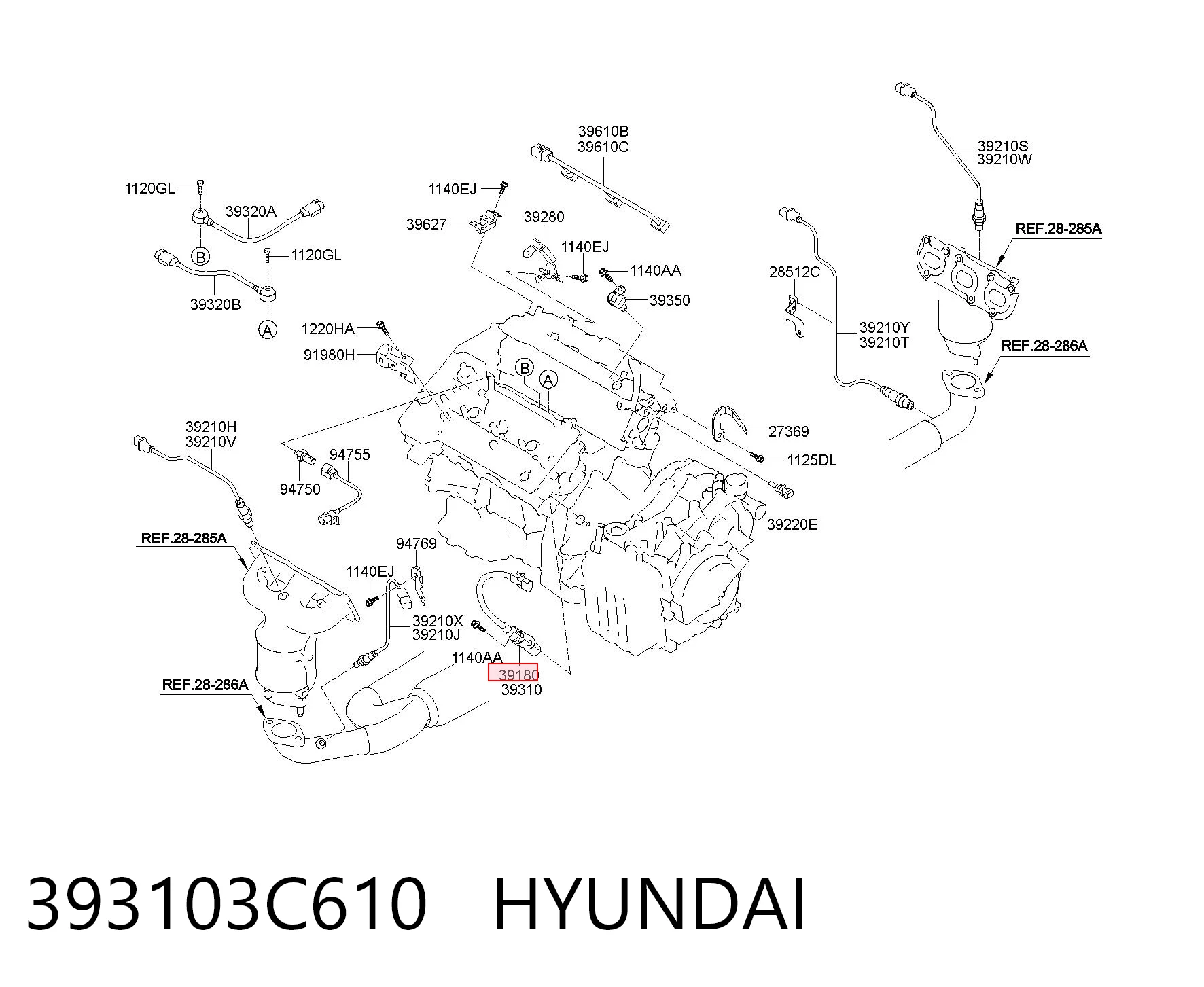 393103C610 Hyundai/Kia Czujnik położenia wału korbowego