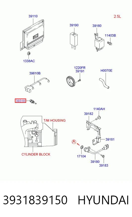 3931839150 Hyundai/Kia Czujnik położenia wałka rozrządu
