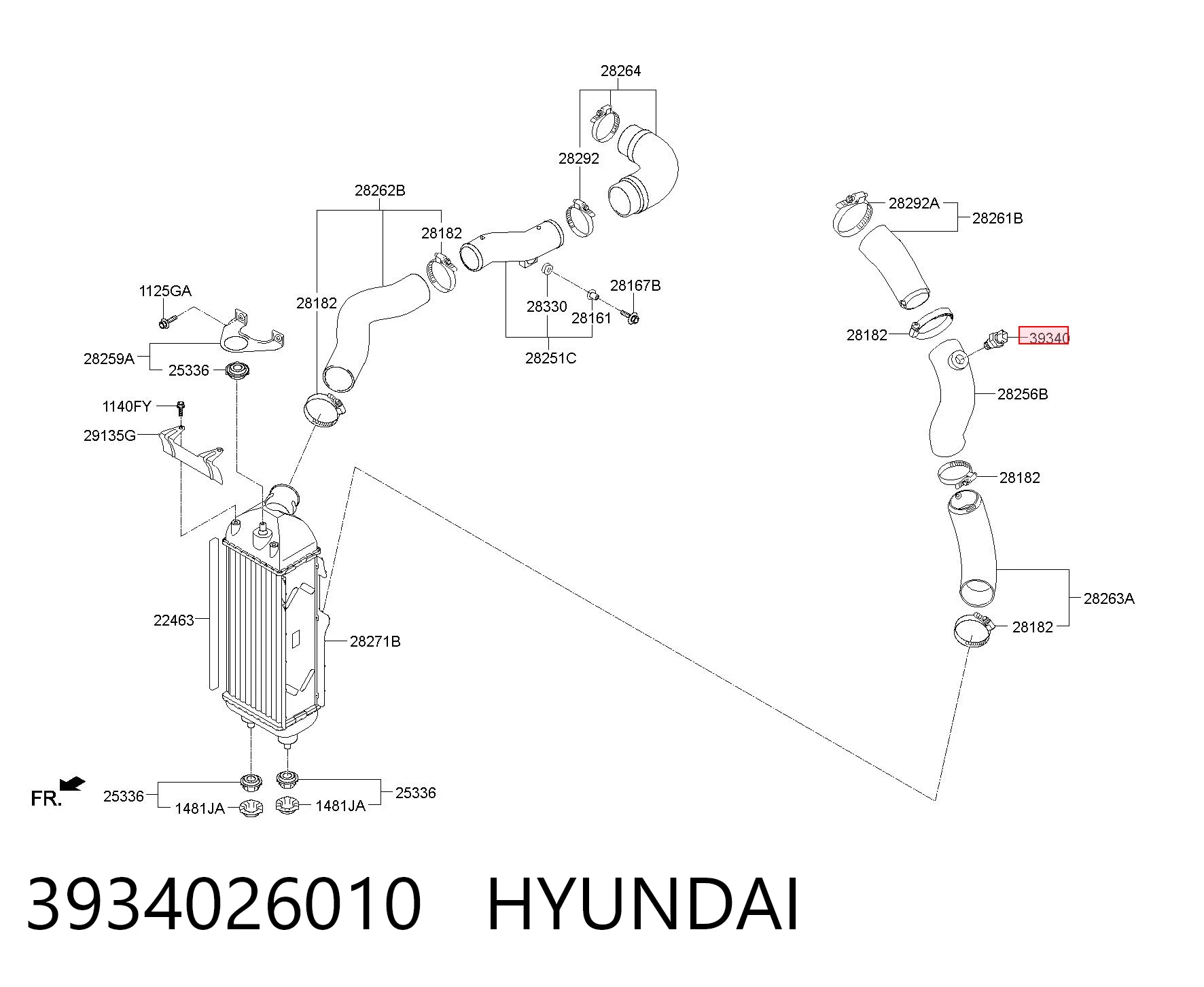 Do koszyka Czujnik temperatury powietrza wlotowego Hyundai Santa Fe I SM