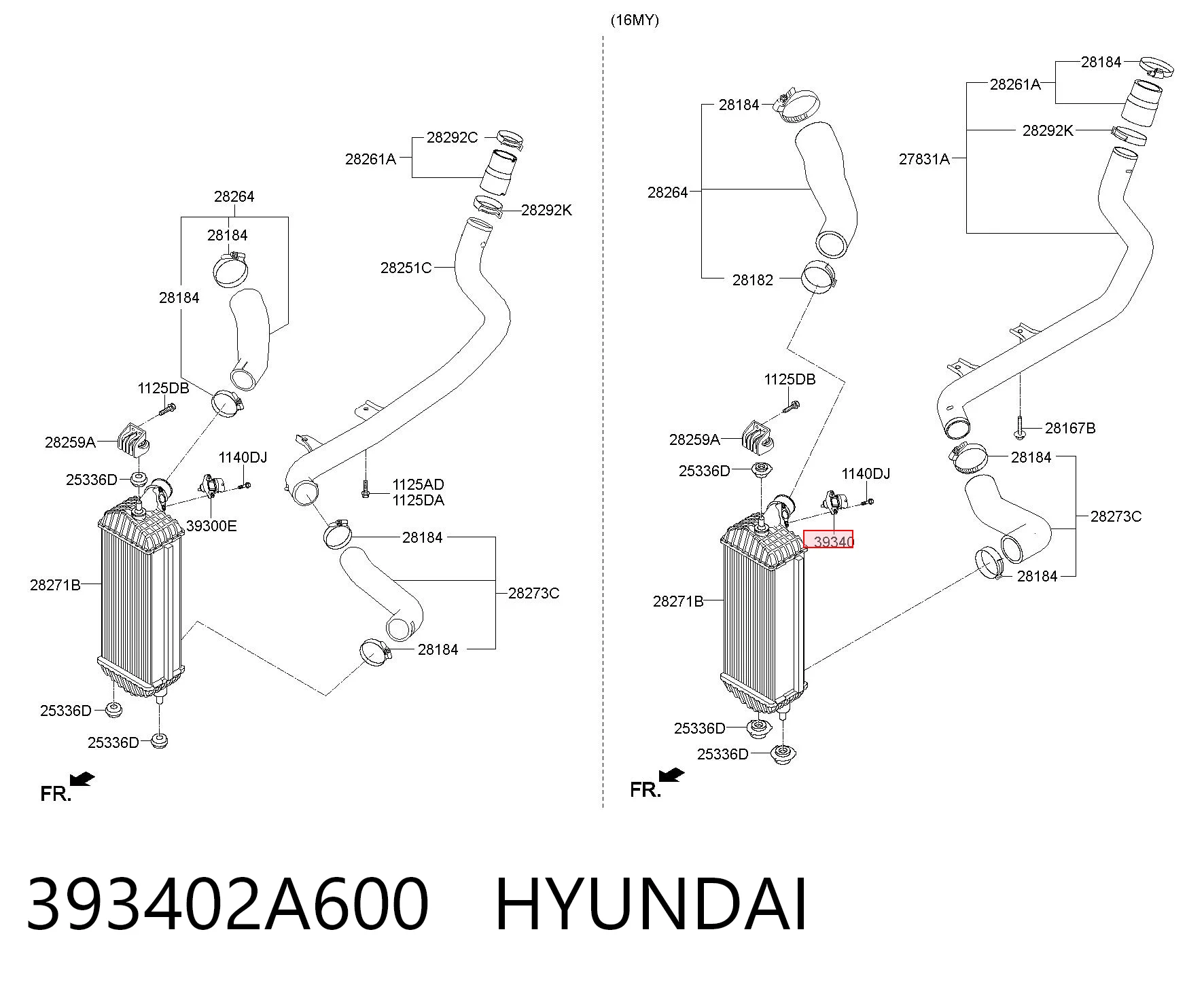 393402A600 Hyundai/Kia Czujnik temperatury powietrza wlotowego