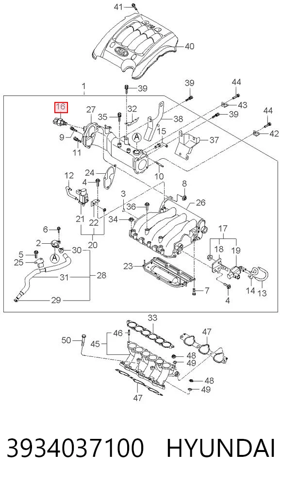 3934037100 Hyundai/Kia Czujnik temperatury powietrza wlotowego