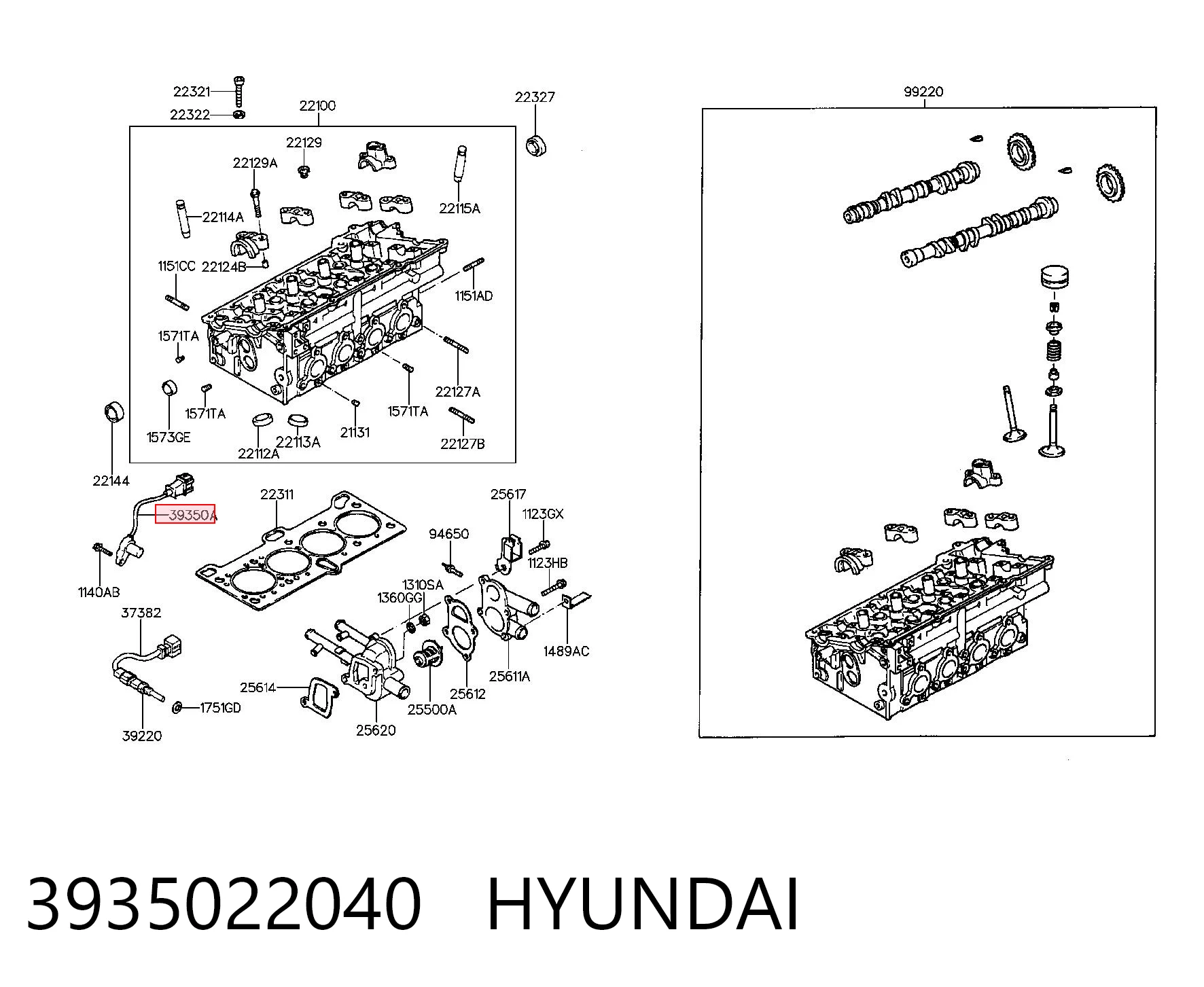 Czujnik położenia wałka rozrządu do Hyundai Accent I 