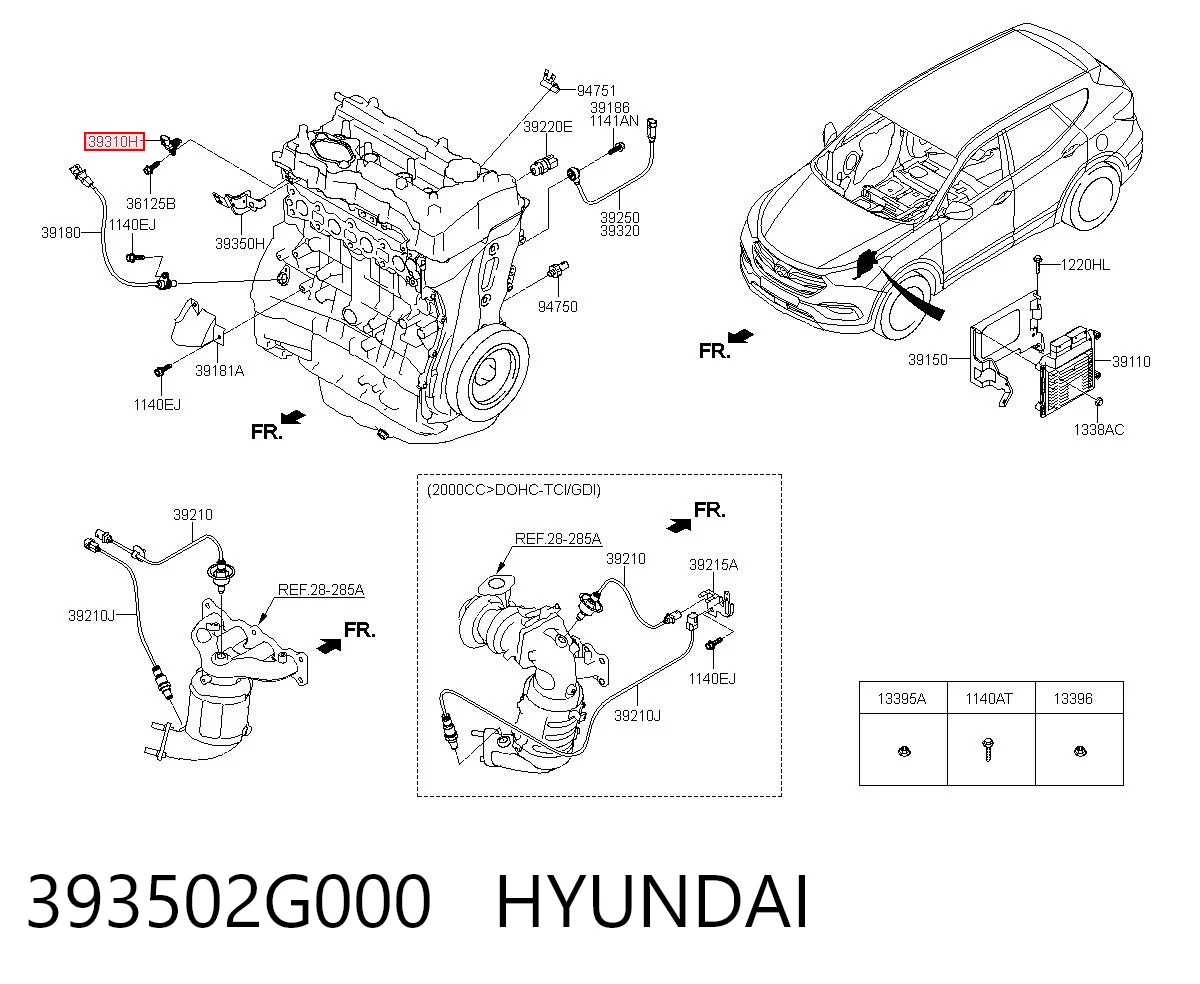 393502G000 Hyundai/Kia Czujnik położenia wałka rozrządu