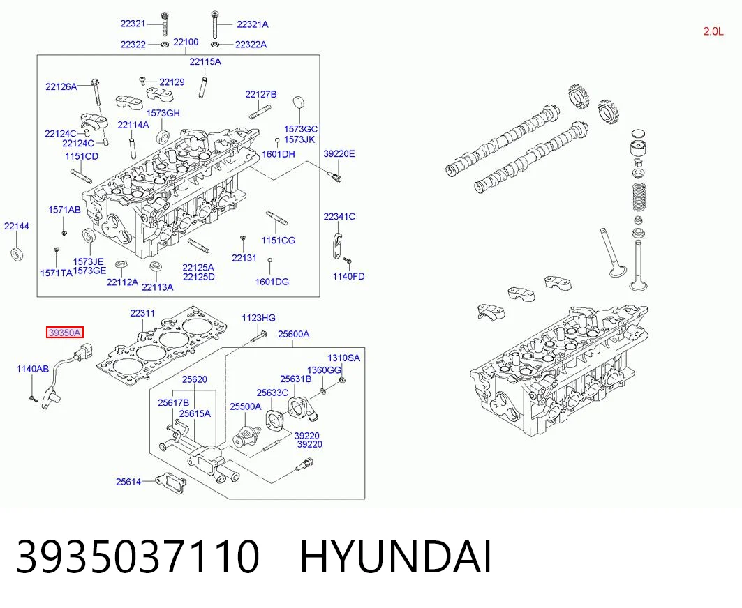 3935037110 Hyundai/Kia Czujnik położenia wałka rozrządu